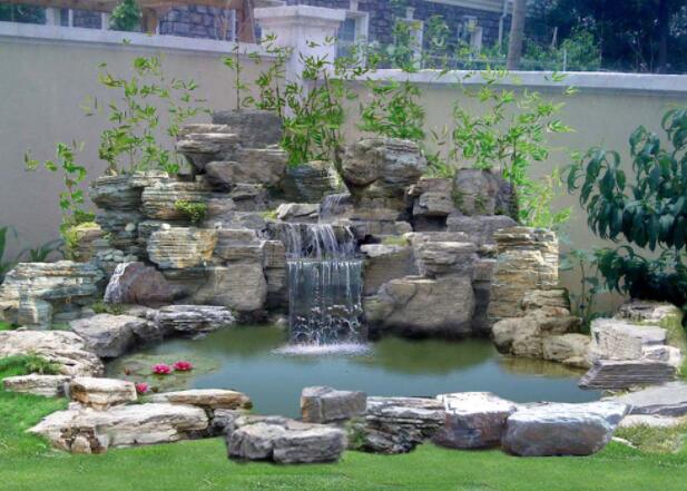 庭院千層石魚池水池假山制作公司
